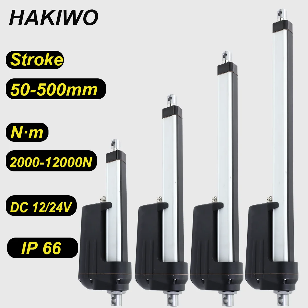 HAKIWO  ߿, Ʈũ ̺,  ,  , 60 mm/s ӵ, 12000N, 12V, 24V, IP66, 100mm, 300mm, 400mm, 500mm